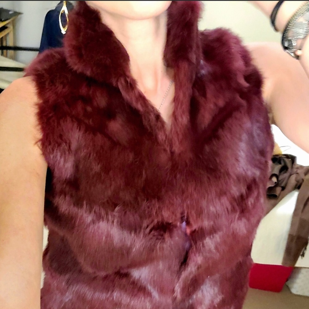 Like new. Rabbit fur vest